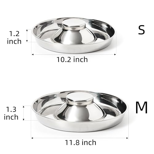 Thankspaw Stainless Steel Puppy Bowls, Set of 2 Puppy Feeder, Dog Food and Water Bowl, Food Feeding Weaning for Small Medium Large Dogs, Pets, S
