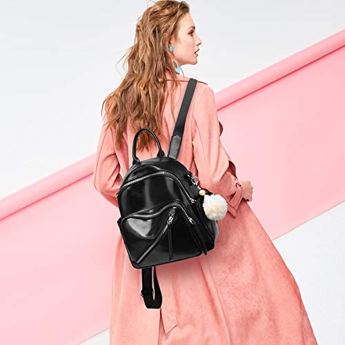 Women Cute Mini Leather Backpacks, Convertible Shoulder Bag Casual Holiday Small Rucksack, Brown