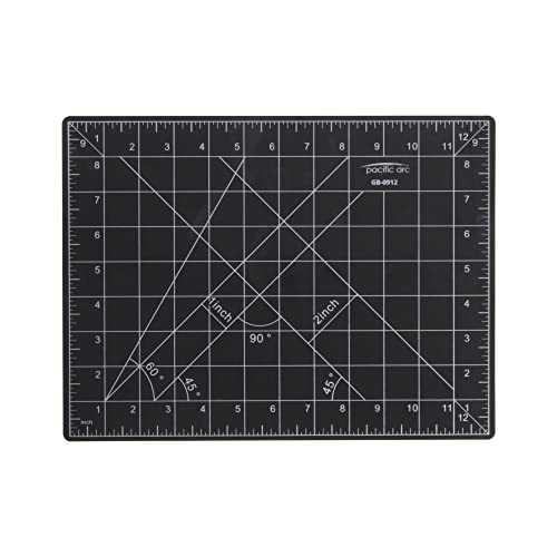 Pacific Arc Double Sided Self Healing Cutting Mat - Thick and Durable Vinyl Rotary Cutting Mat for Sewing - Perfect Fabric Cutting Mat & Scrapbook Paper Cutting Mat (9"x 12")