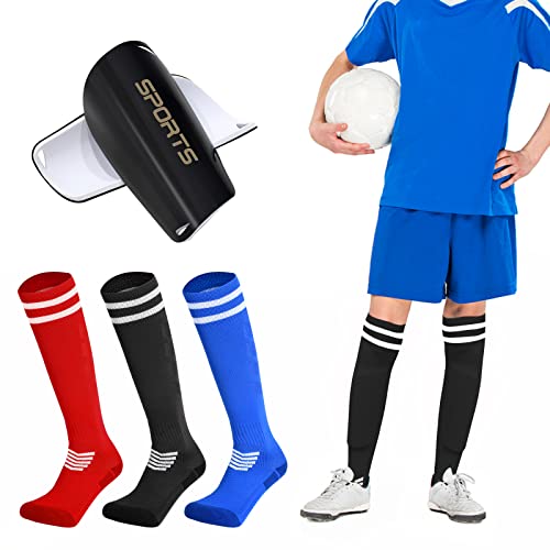 Boy Soccer Shin Guard, Soccer Socks Kids Boys Girls Football Calf Shin Pads, Shin Guards Soccer Youth, Knee High Sport Long Sock, XS for 3-7 Years Old