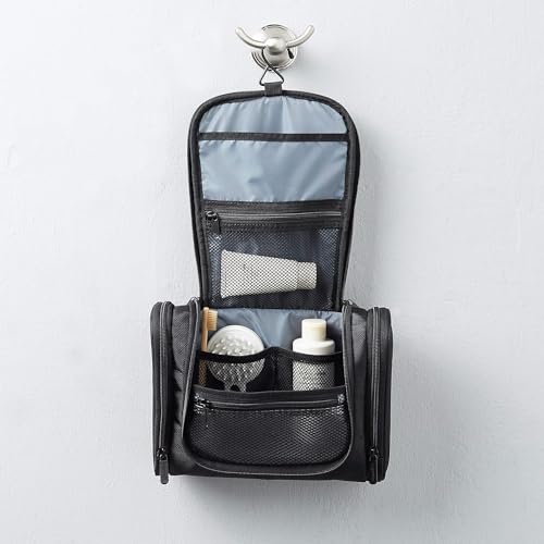 Amazon Basics Hanging, Travel Toiletry Bag Organizer, Shower Dopp Kit, Black