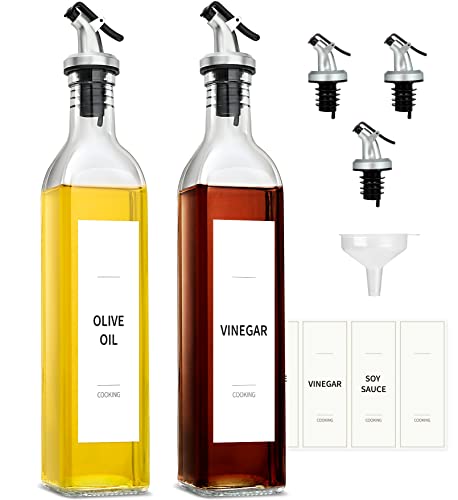 GMISUN Oil Dispenser for Kitchen, Olive Oil Dispenser Bottle, Cooking Oil Dispenser Bottle, Oil and Vinegar Dispenser Set 1Pack, Glass Oil Container Cruet-Oil Pourer Spout