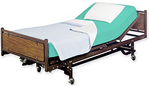 Fitted Hospital Bed Sheet, Twin Extra-Long 36"X80"X10" Soft and Comfy 100% Cotton Twin XL by Crescent Bedding (Twin XL, Aqua)