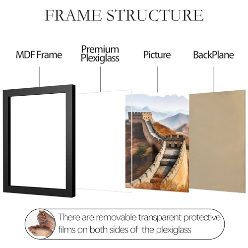 Picrit 14x22 Picture Frame, Photo Frame for Wall Mounting Display, Black