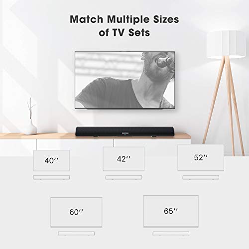 Sound bar, BESTISAN Soundbar Wired and Wireless Bluetooth 5.0 HDMI-ARC Speaker for TV (28 Inches, HDMI-ARC Connection, Optical Cable Included, DSP, Bass Adjustable, Wall Mountable)