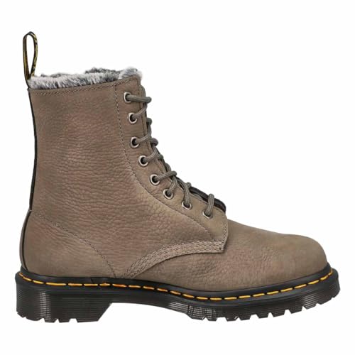 Dr. Martens Women's 1460 Serena Fashion Boot, Nickel Grey Milled Nubuck Wp, 5
