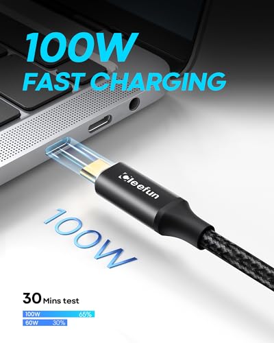 CLEEFUN USB C Extension Cable 1.5ft, USB C 3.2 Male to USB C Female Extension Cable, 10Gbps Data & 4K Video Sync Transfer USB C Extender Cable 100W Fast Charging for USBC Hub, Laptop, Tablet, Phone