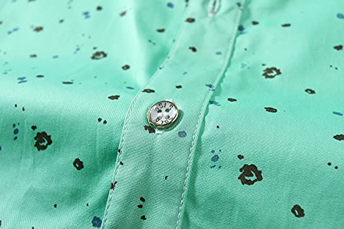 Mens Dress Shirts, Mens Shirts Casual Stylish, Button Up Shirt for Men Cotton Print Pocket Summer Short Sleeve Causal (X-Large, Shrimp)