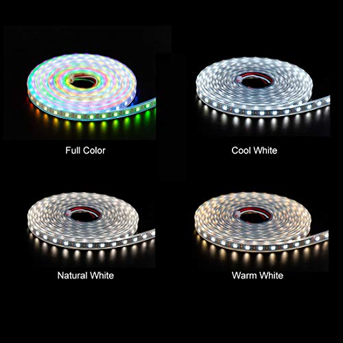 BTF-LIGHTING RGBW RGB+Cool White SK6812 (Similar WS2812B) 4 Colors in 1 LED Strip Individually Addressable 3.3ft 1m 144LED Light Flexible Dream Color IP30 DC5V Black PCB (No Adapter or Controller)