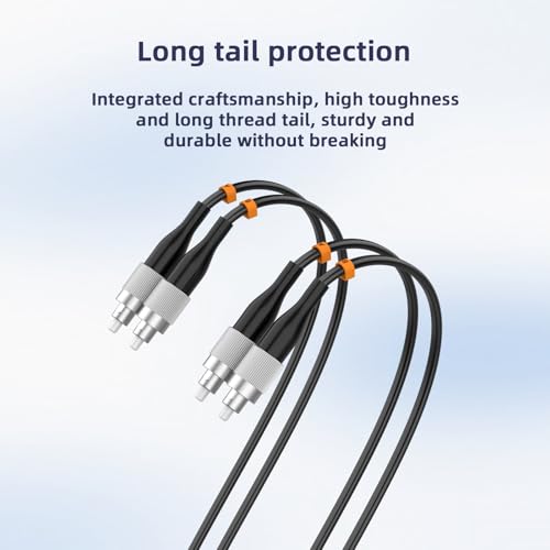 Jeirdus 250M FC to FC Outdoor Armored Duplex 9/125 SM Fiber Optic Cable Jumper Optical Patch Cord 250Meters 820ft Singlemode