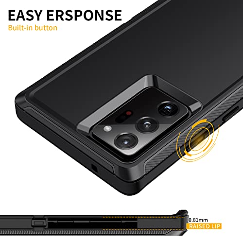 RegSun for Galaxy Note 20 Ultra Case,Shockproof 3-Layer Full Body Protection [Without Screen Protector] Rugged Heavy Duty High Impact Hard Cover Case for Galaxy Note 20 Ultra,Black