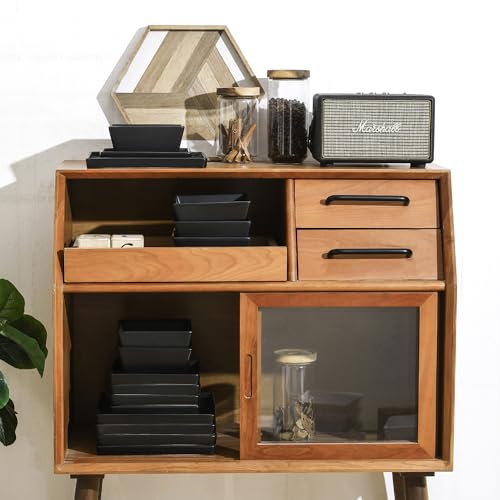 Stone Lain Grace Square Stoneware Dinnerware Set, 12 Piece Service For 4, Plates and Bowls Dish Set, Black