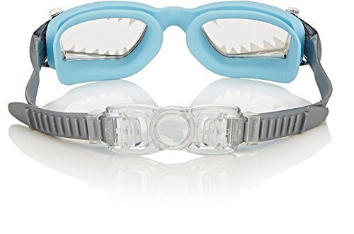 Bling2o Boys' Baby Blue Shark Teeth Swimming Goggles with UV Protection (Ages 5+ up) - Latex-Free, 100% Silicone Material - Includes Anti-Fog & UV Protection - Hard Protective Cover & Adjustable Strap