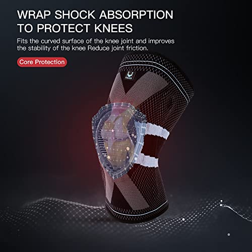 TANGABA Knee Brace with Patella Pad & Side Stabilizers (Large), Non-Slip Knee Support for Joint Knee Pain Relief Women and Men, Knee Support for Working, Running, Weightlifting, Fitness-1 Pack