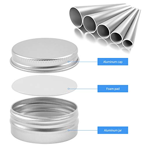 Aluminum Tin Cans, 24PCS 1/2 Oz Metal Round Containers Screw Lid Empty Small Storage Travel Tin Jars for Candles, Salve, Cosmetics, Spice