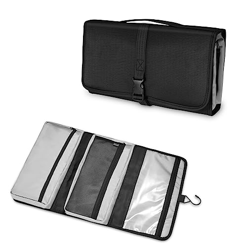 SITHON Travel Case for Dyson Airwrap/Shark FlexStyle Styler, Water Resistant Portable Roller Hanging Storage Carrying Organizer Bag (Bag Only) (Black)