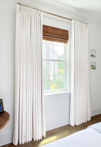 INOVADAY Blackout Curtains Pinch Pleated Linen Curtains 2 Panel Set, W40 x L95, Rust Brown