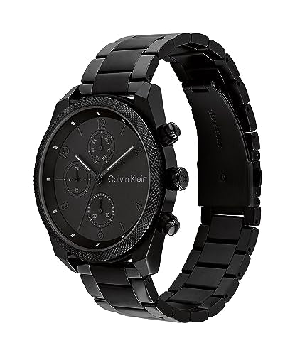 Calvin Klein Men's Everyday Elegance Watch - Black Steel Case, Link Bracelet Multi-Function (Model: 25200359)