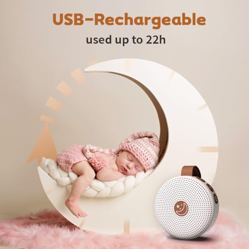 Portable Sound Machine White Noise Machine with 30 Soothing Sounds for Baby Kids Adults Sleeping 32 Volume Levels Rechargeable Brown Noise Sleep Machine for Office Privacy Travel Sound Therapy