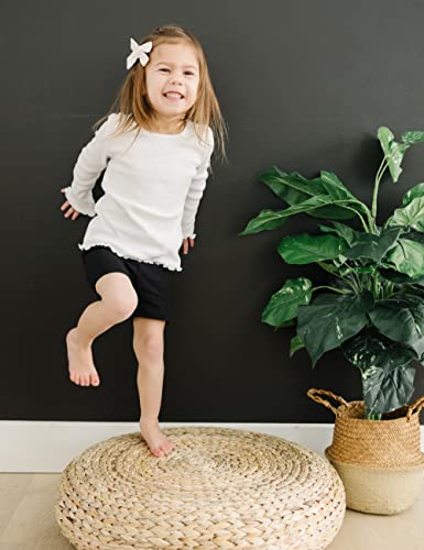 MY WAY Toddlers & Girls Bike Shorts Cotton & Spandex — Biker Shorts for Under Dresses, Cartwheel & Dance - 3 PK Black, H Grey, and White 2T