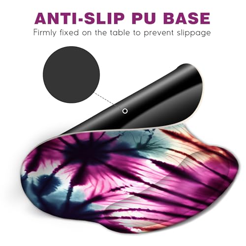 DINKY Ergonomic Mouse Pads, Cute Mouse Pad with Wrist Rest Support Gel, Non-Slip PU Base Mouse Mat with Memory Foam for Home, Office and Gaming, Easy Typing & Pain Relief (Pink Stay Positive)