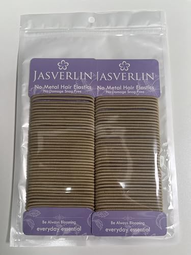 JASVERLIN 2mm Light Blonde Elastics Hair Ties, Thin Ponytail Holder Hairtie for Women Girls Kids Fine to Medium Hair, No Pull No Damage Stretchy Rubber Band Hair Accessories 80 Pcs (Light Blonde)