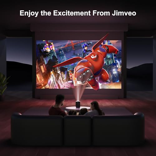 [Netflix-Officially-Licensed]4K Projector with Wifi & Bluetooth, Jimveo 800 ANSI Native 1080P Smart Projector, Netflix/YouTube/PrimeVideo Built-in,Electric Focus&4P Keystone Outdoor Portable Projector