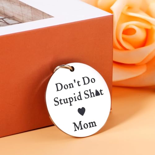 Back to School Gifts for Boys Girls Kids Son Daughter First Day of School Gifts for Boys Girls Off to College Don't Do Stupid Sht Keychain from Mom, Christmas Stocking Stuffers for Teen Boys Girls