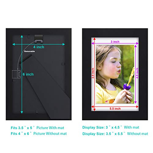 RR ROUND RICH DESIGN 11x14 inch Picture Frames Made of Solid Wood and HD Glass Display Photos 8x10 with Mat or 11x14 Without Mat 3PK Brown