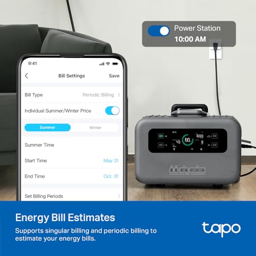 TP-Link Tapo Wi-Fi Smart Plug, 𝗘𝗻𝗲𝗿𝗴𝘆 𝗠𝗼𝗻𝗶𝘁𝗼𝗿𝗶𝗻𝗴, Compatible with Alexa & Google Home & Samsung SmartThings, Timer, 15A/1800W Max, ETL Certified, 2.4G Wi-Fi Only, Tapo P115(2-Pack)