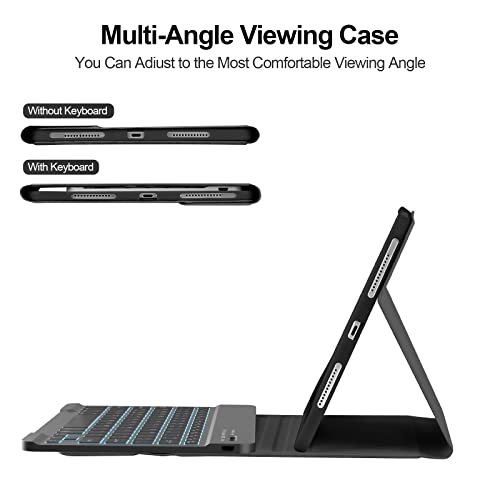 besky Keyboard Case for iPad Air 11 Inch Case with Keyboard M3/M2 (2025/2024) & Air Series (6th/5th/4th Gen), for iPad Pro 11 (4th/3rd Gen)，with Wireless Detachable Backlit Keyboard - Pencil Holder