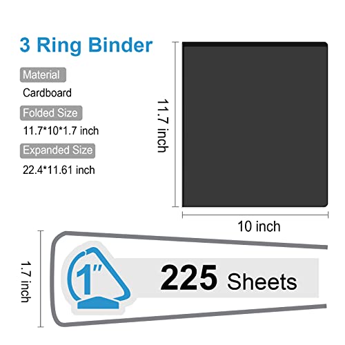 Comix D-Ring Basic View Binder 1 inch 3 Ring Binders, Hold 225 Sheets of 8.5" x 11" Paper, 12 Pack (White)