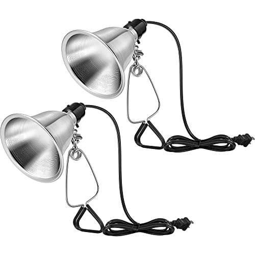 VIVOSUN 2-Pack Clamp Lamp Light with Detachable 5.5 Inch Aluminum Reflector up to 60W E26 Socket (No Bulb Included), 6 Feet Cord, UL Listed