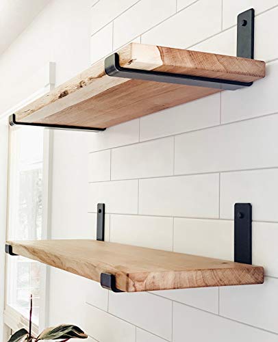 LEOPO 8 inch 12 Pack Shelf Brackets for DIY Floating Shelf, 1/5 inch Thick Heavy Duty Bracket