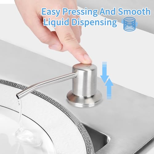 Tesrin Dish Soap Dispenser for Kitchen Sink Built in Soap Dispenser Pump with 47" Extension Tube Kit Matte Black