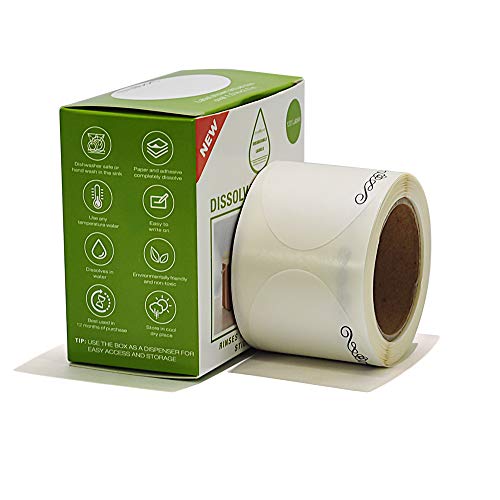 L LIKED 120 Stickers Dissolvable Food Labels for Containers 1 1/2" x 2 1/2" Canning Labels for Jars (Roll of 120) (1 Rolls)