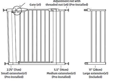 Munchkin® Easy Close XL™ Metal Baby Gate, 29.5" - 51.6" Wide, Black, Model MK0009-111