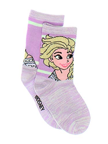 Disney Frozen Girls Toddler Multi Pack Socks Set (X-Small (2-4T), Purple/Multi Crew)