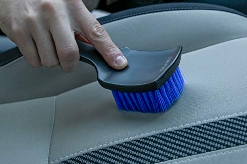 VIKING Carpet Cleaning Brush, Scrub Brush for Floor Mats, Cleaning Brush for Car Interior and Home, Black and Blue, 8.3 inch x 2.5 inch