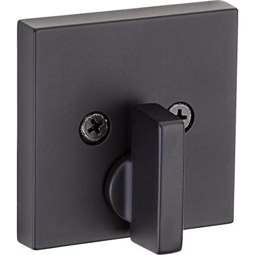 Kwikset Downtown Deadbolt Lock, Matte Black Square Exterior Keyed Front Entry Door, Pick Resistant SmartKey Rekey Security, Single Cylinder Dead Bolt, with Microban Protection