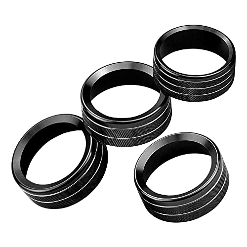 Air Conditioner Headlight Switch Knob Cover Trim for Jeep Wrangler JL JLU 2018 2019 2020 2021 Gladiator JT 2020 Aminum Alloy AC Button Trims (Black, 4PCS)