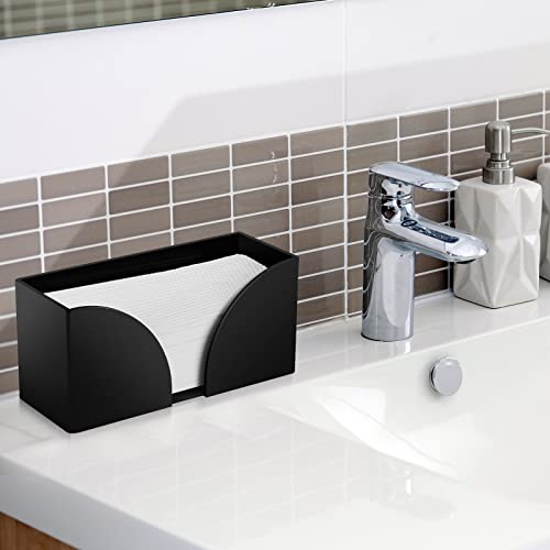 Paper Towel Dispenser Countertop Black Acrylic Paper Towel Holder for Bathroom Folded Paper Towel Dispenser Clear Trifold Napkin Holder for Z-fold, C-fold, MultiFold Trifold - Home Kitchen