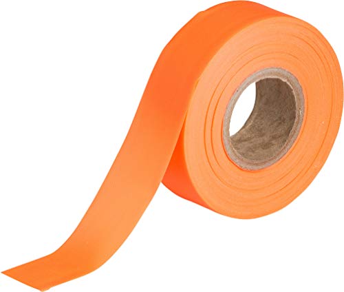 Brady Flourescent Orange Flagging Tape for Boundaries and Hazardous Areas - Non-Adhesive Tape, 1.188" Width, 150' Length (Pack of 1) - 58352