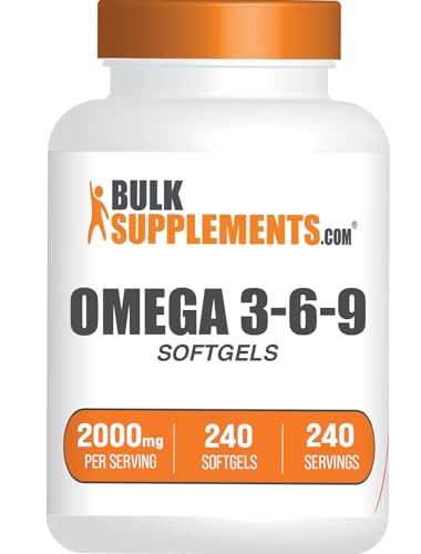 BULKSUPPLEMENTS.COM Omega 3-6-9 Softgels - Triple Omega Supplement, with Omega 6 & 9, with Fish Oil Omega 3-2 Softgels per Serving, 120-Day Supply, 240 Softgels (Pack of 1)