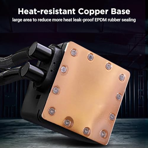 CPU Liquid Cooler CPU Water Cooler 240mm Aio CPU Cooler Liquid CPU Cooling, Compatible with AMD Intel LGA RGB - Black