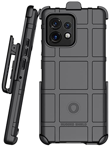 Case with Clip for Motorola Edge Plus (2023), Nakedcellphone Special Ops Armor Rugged Shield Protective Cover and [Rotating Ratchet] Belt Clip Holster for Moto Edge+ 5G - Black