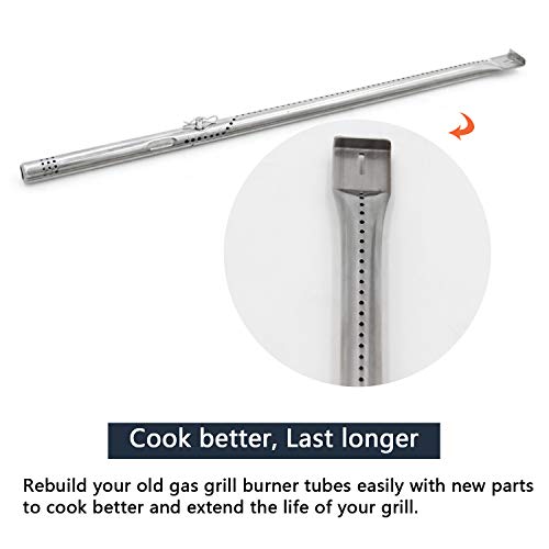 Hongso Grill Repair Kit for Charbroil TRU-Infrared 463642316, 463675016 Gas Grill, Included 2 Stainless Steel Pipe Burners G466-2500-W1, 2 Heat Plates G466-0024-W1, Adjustable Carryover Tubes