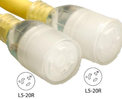 Coleman Cable 01914 3-Feet 10/3 Generator Power Cord Adapter; L5-30P to (2) L5-20R