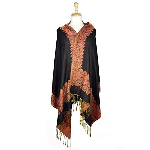 PASKMLNA Tow Layered Woven Pashmina Shawl Scarf Wrap Stole (003#29 Grey)