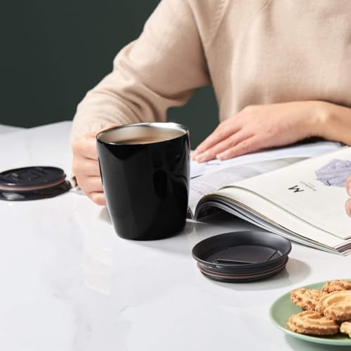 PARACITY Insulated Coffee Mug Stainless Steel Coffee Mug with Lid Handle Double Wall Vacuum Travel Mug Camping Tumbler Cup Men Women 12 oz